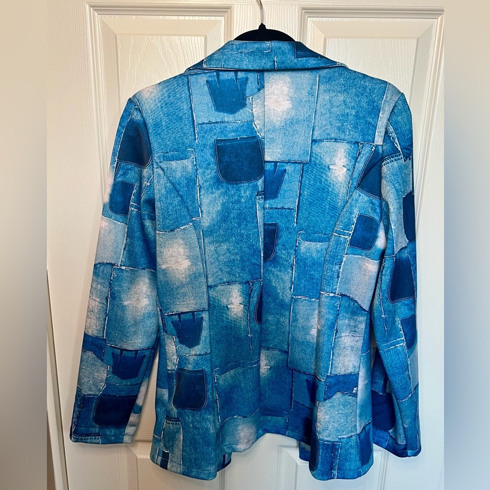 Patchwork Denim Blue Women's Jacket - image 4